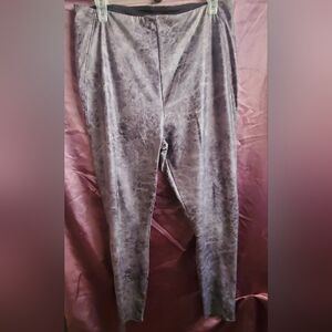 Lyssé Matilda Foil Leggings Distressed Grey High Waist Vegan Leather XL